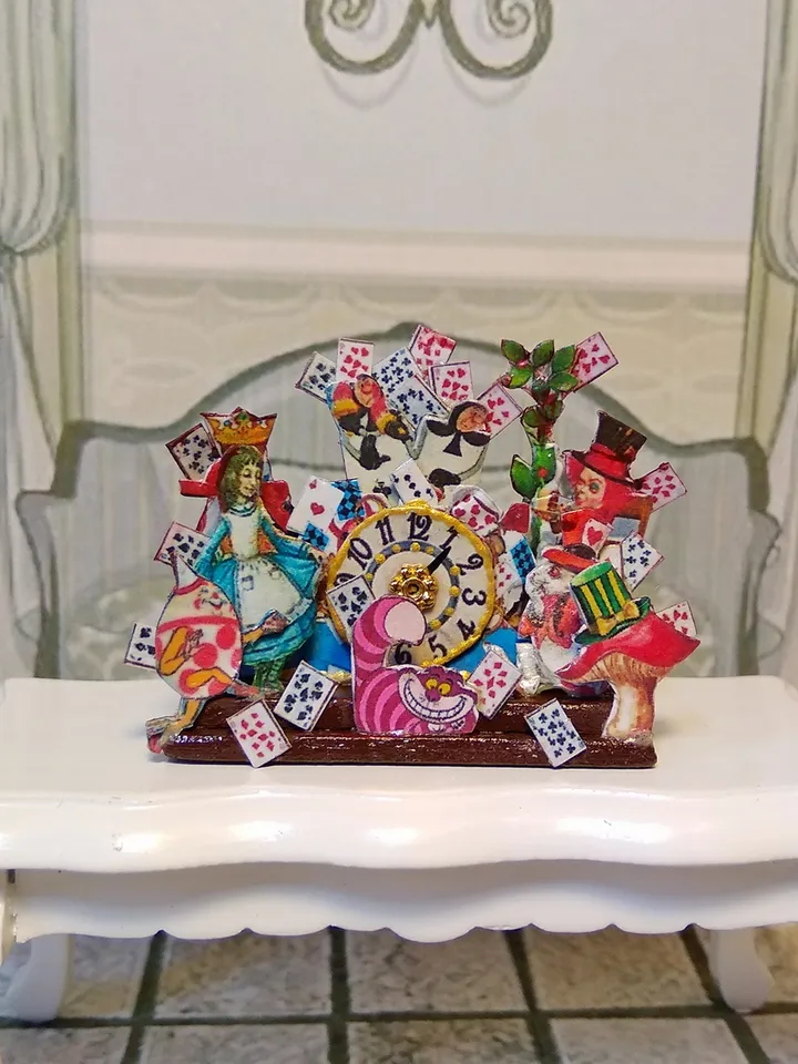 Imitation of a clock in the style of a fairy tale Alice.1:12 scale.