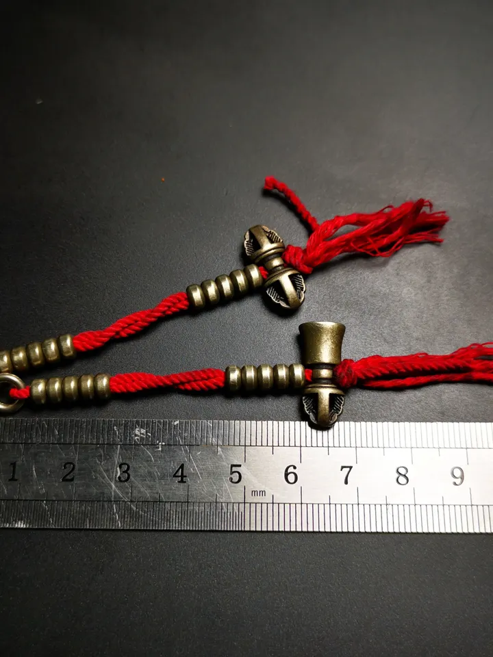 Gandhanra Handmade Tibetan Buddhist Mala Counters,Prayer Bead Counters,with Dorje and Vajra Pendant,Made of White Copper