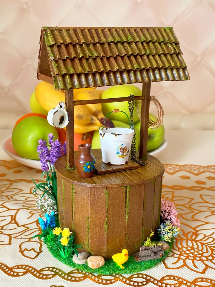 Well for the doll garden. Doll accessories. Dollhouse miniature. 1:12. Doll garden.