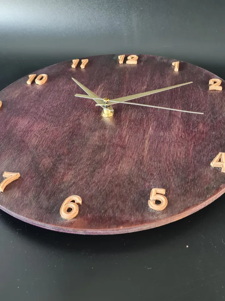 Wooden wall clock Unique wall clock with number Silent clock Handmade wall clock