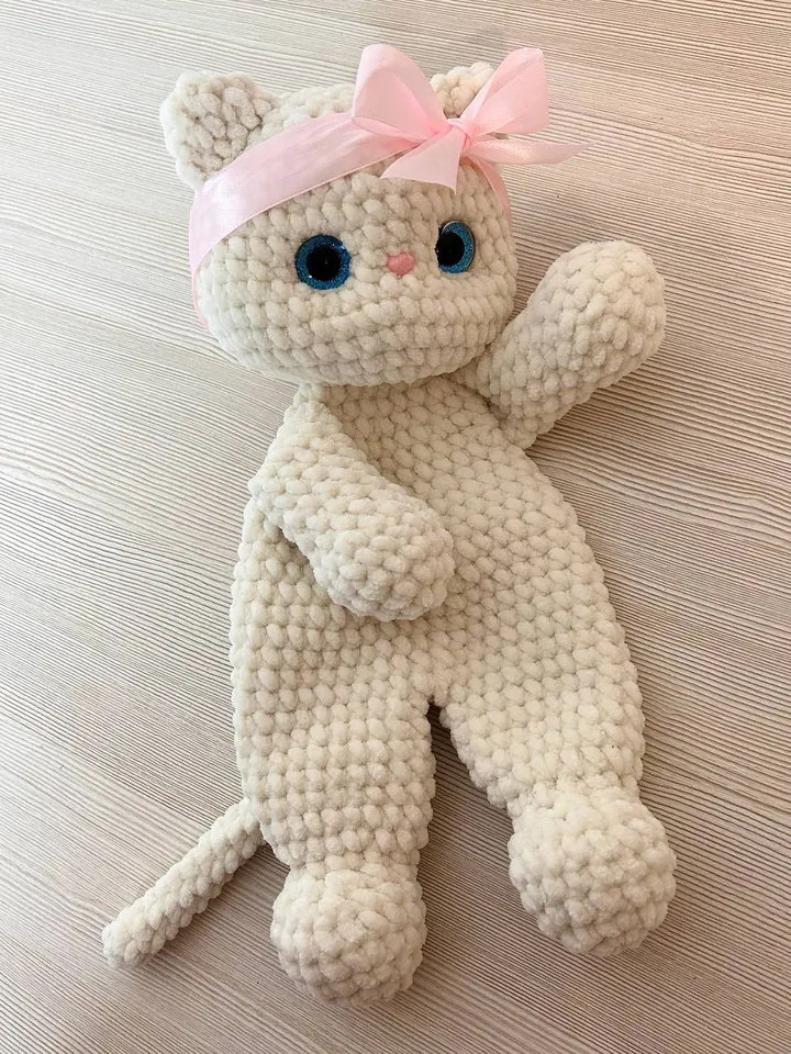 Handmade cat lovey Baby kitty snuggler Cuddle toy for kids