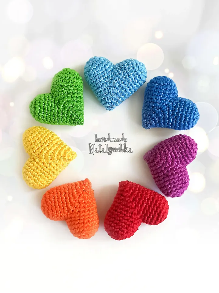 Small soft hearts, Rainbow hearts, Red hearts, Pink hearts, Handmade soft Valentine hearts, Photo props.