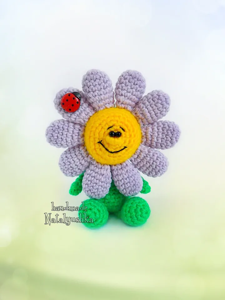 Soft Toy Smiling Flower, Crochet Daisy, Little Chamomile, Interior Daisy, Interior Flower, Wild Flower Souvenir