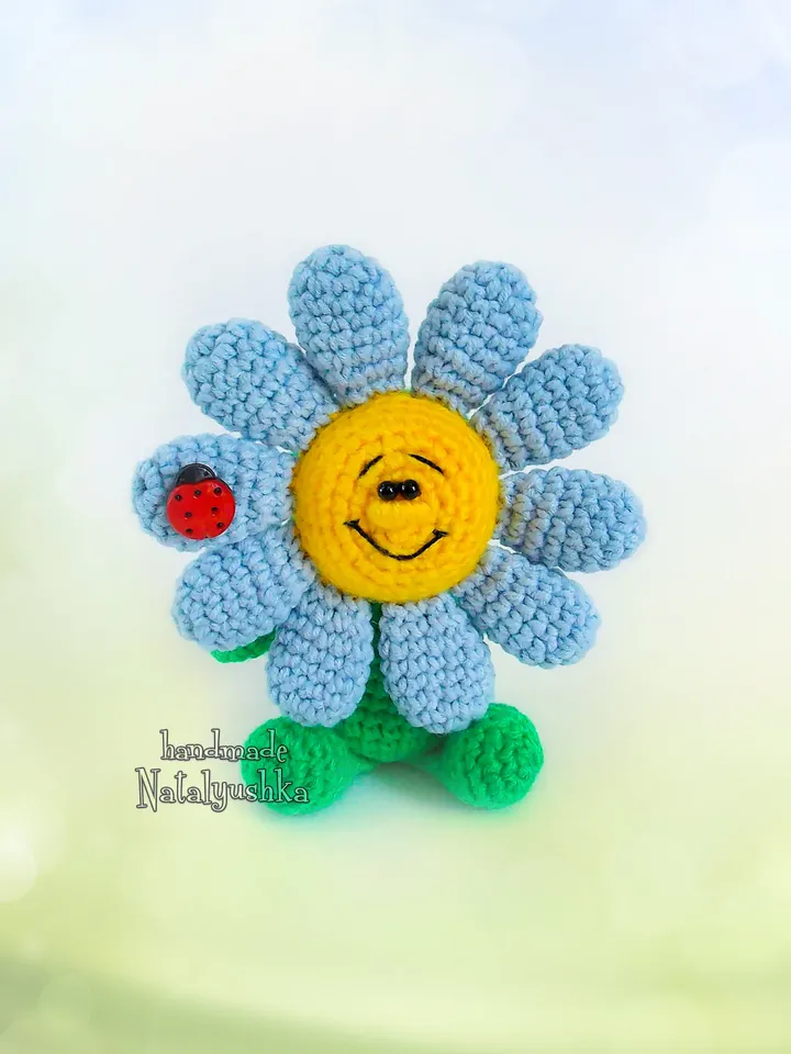 Soft Toy Smiling Flower, Crochet Daisy, Little Chamomile, Interior Daisy, Interior Flower, Wild Flower Souvenir