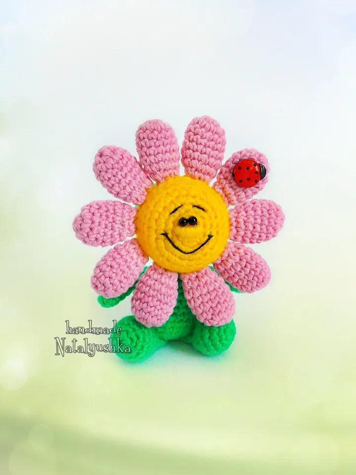 Soft Toy Smiling Flower, Crochet Daisy, Little Chamomile, Interior Daisy, Interior Flower, Wild Flower Souvenir