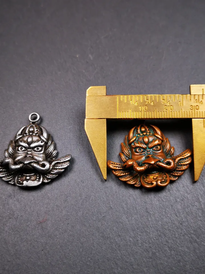 Gandhanra Antique Tibetan Buddhist Amulet Pendant - Garuda - The Golden-Winged Bird, Crafted from Cold Iron
