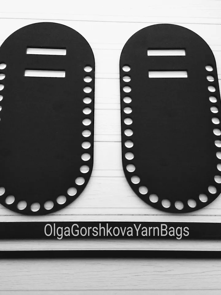 Bag knitting kit,Frame for bag crochet, accessories for bags,bottom for bag, bag made of black acrylic, blanks for bags, bag with inserts