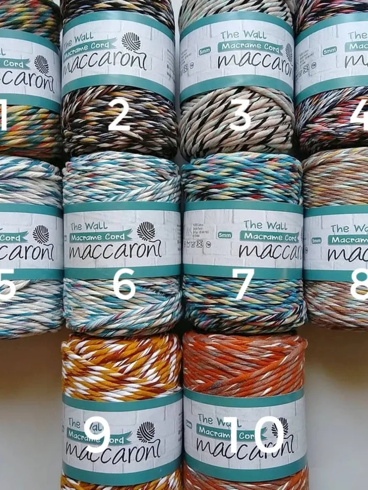 5 mm Rope macrame wall Cotton cord Macrame wall hanging Twisted cord Multi-string rope Colored macrame rope