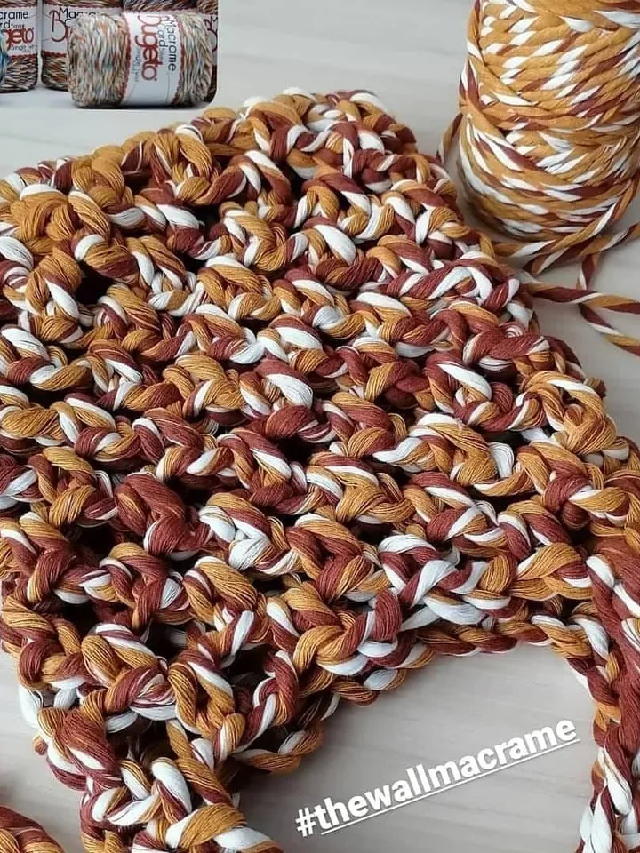 5 mm Rope macrame wall Cotton cord Macrame wall hanging Twisted cord Multi-string rope Colored macrame rope