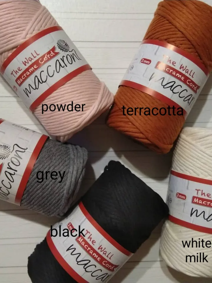 3 mm Cotton macrame rope, wall Macrame Cord Maccaroni, single twisted, Boho decor, yarn wall hanging, macrame cord, macrame yarn