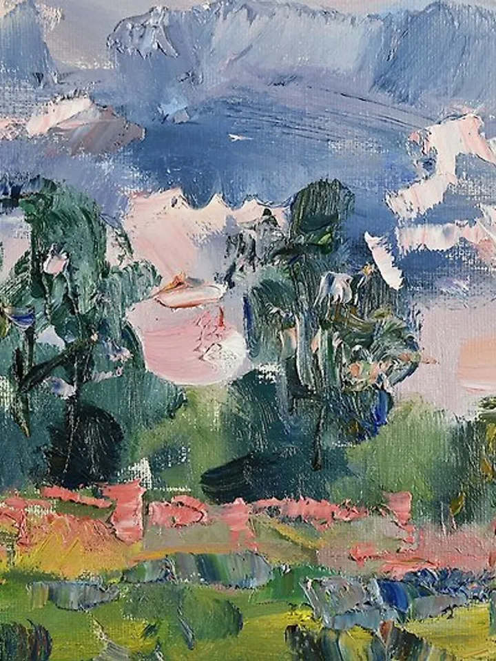 Nature Painting Landscape Artwork Clouds Original Art Impressionism