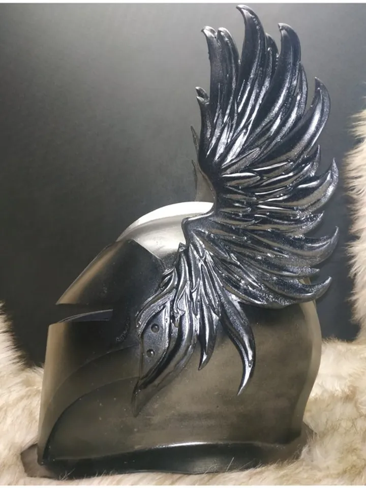 Medieval helmet - larp helmet - helmet with wings - knight helmet - tournament h