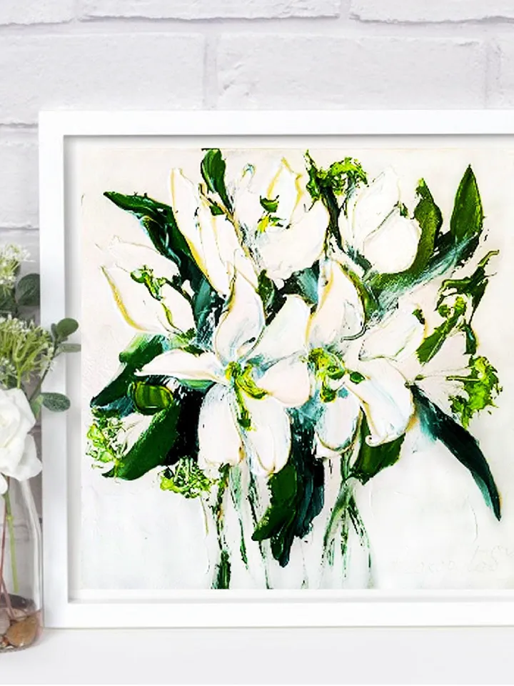 Lily Painting Flower Original Art Original Oil Painting Painting Painting Abstract Floral Painting Gift by ArtProkopaloSv