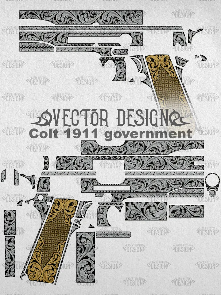 VECTOR DESIGN Colt 1911 government Scrollwork 15