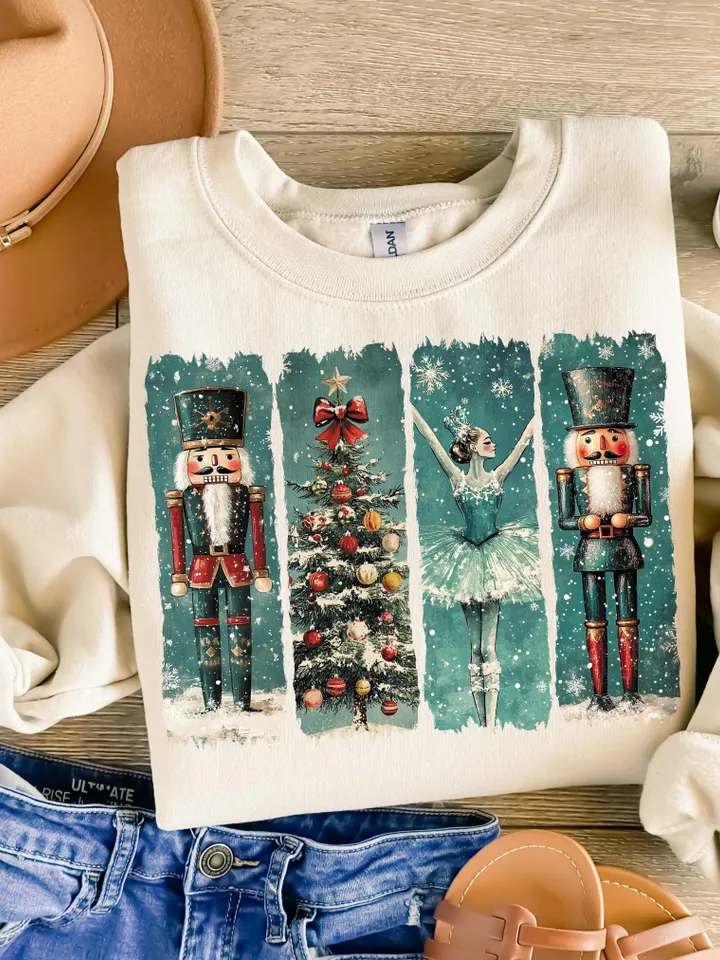 Retro Nutcracker Christmas PNG, Preppy Christmas Png, Holiday Vibes Png, Nutcracker Ballet Png, Christmas Tree, Christmas Png, Sublimation