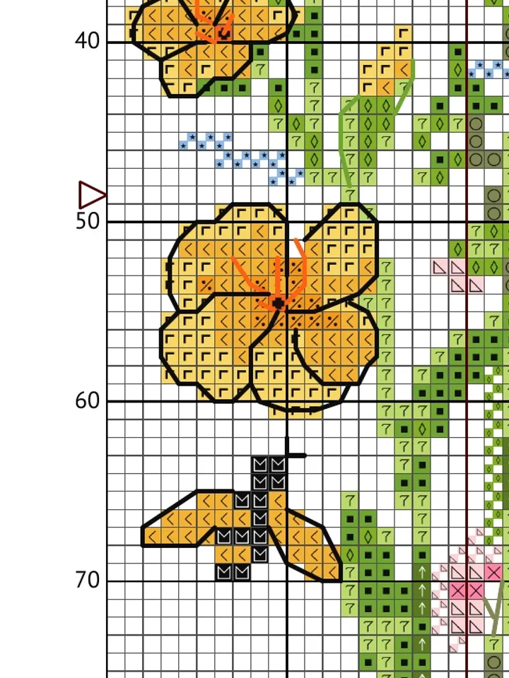 Forget me not cross stitch pattern