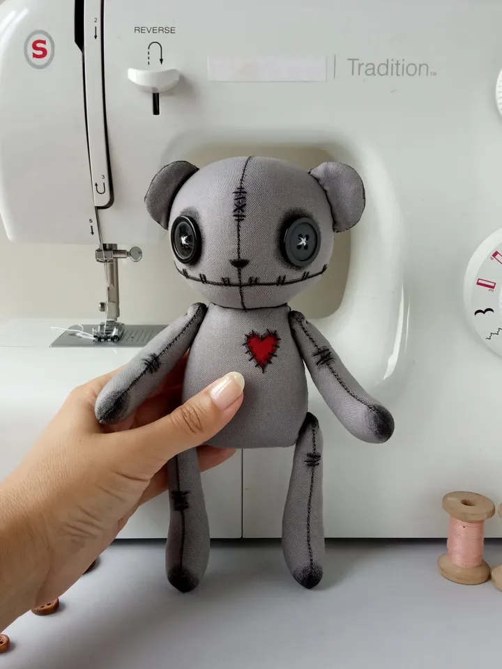Handmade Bear Doll – Gray