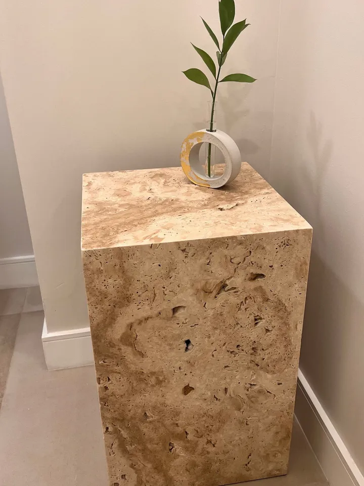 Travertine cube coffee table side table end table, free shipping, handmade, natural stone
