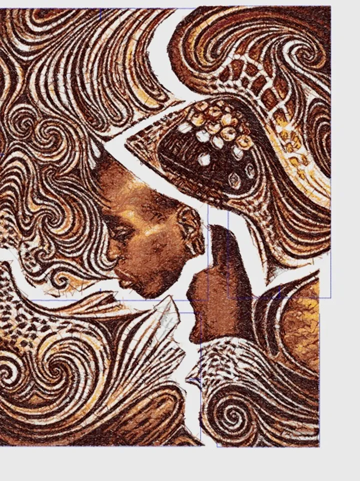 Africa girl photo stitch Embroidery Design
