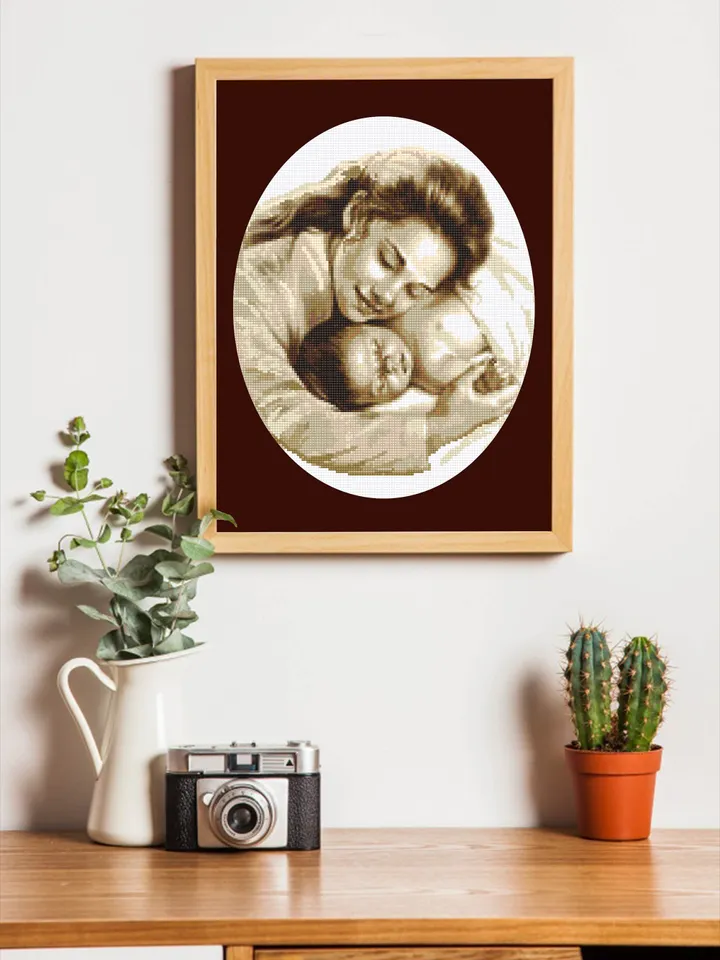 Mother and Baby cross stitch pattern PDF Mother's love cross stitch chart, Modern cross stitch Instant download PDF, Baby room decor #O7