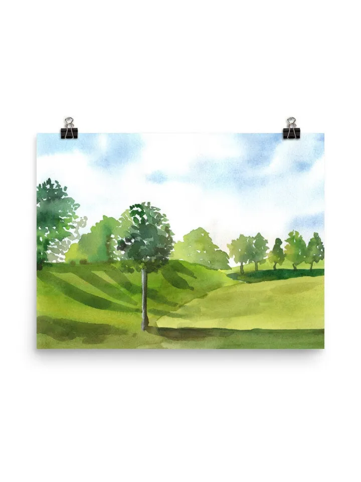 Watercolor Landscape Print  Wall Art Landscape Neutral Poster Sky Poster Wall Decor Fine Art Poster Nature Poster Fine Art Poster Landscape