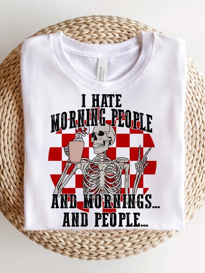I hate Morning People, And mornings, And people. Funny Retro Christmas Png, Trendy Christmas Sublimation Design, Christmas shirt design