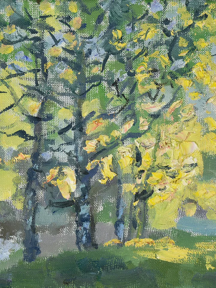 Pine Trees Painting Nature Impressionism Art Original Artwork