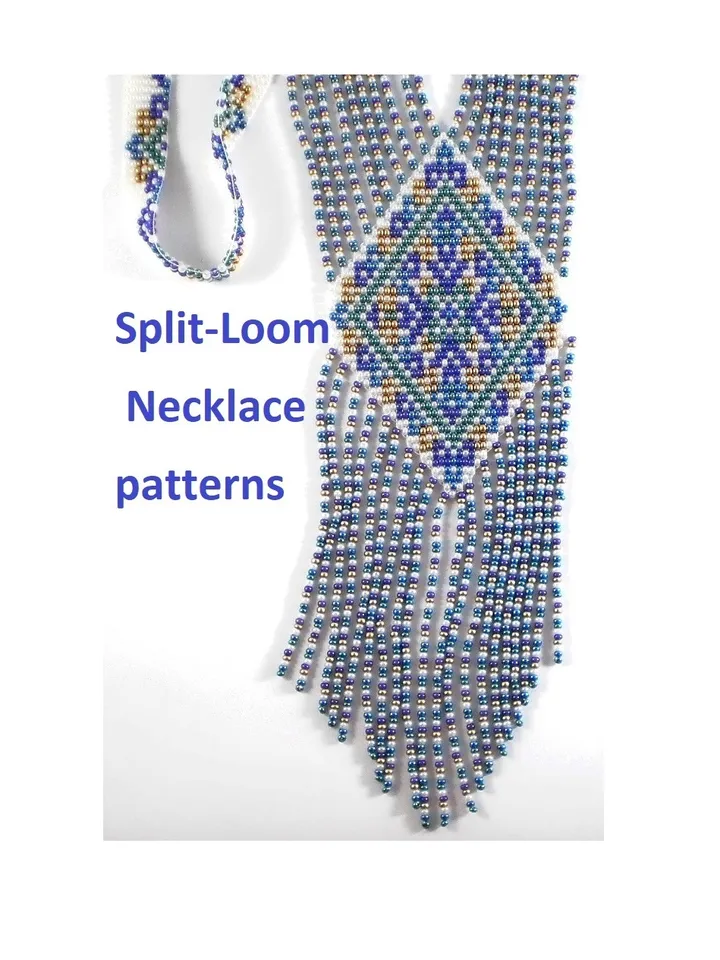 Bead loom patterns, schemes for a Gerdan-Split-Loom Necklace, Beading Loom only Pattern, Instant Download, PDF