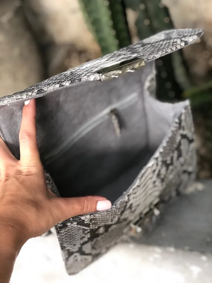 Genuine python skin classy woman bag | designer leather bag | exotic skin woman bag | chain crossbody elegant snake bag | Snake print purse
