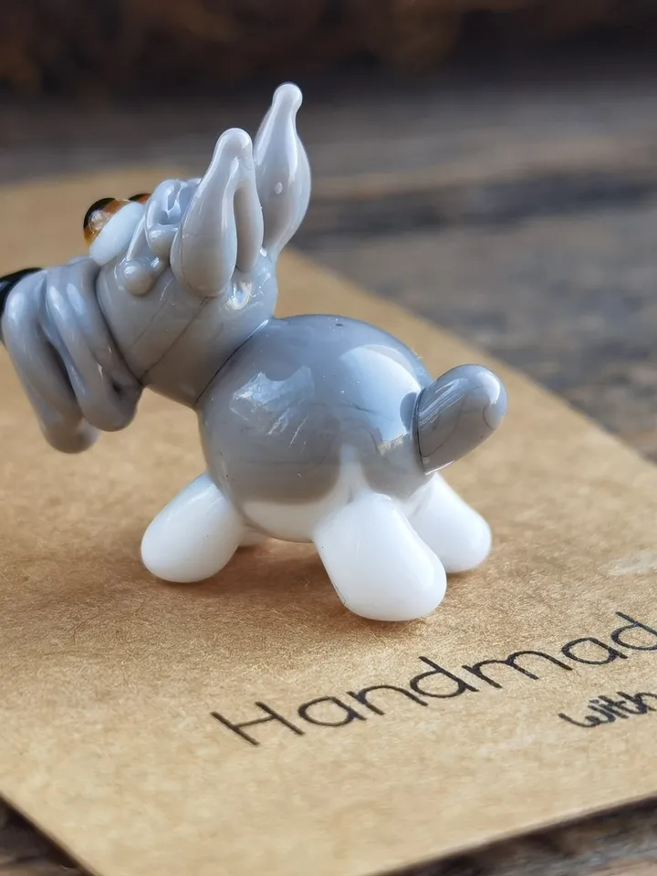 GLASS FIGURINES Schnauzer figurine Schnauzer GIFT Dog ornament Dog art Glass Dog decor Glass schnauzer art Miniature animals Tiny schnauzer