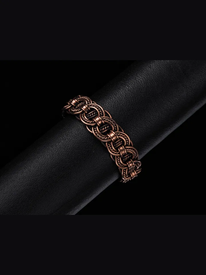 Woven copper wire bracelet Antique style handcrafted copper jewelry Unique gift