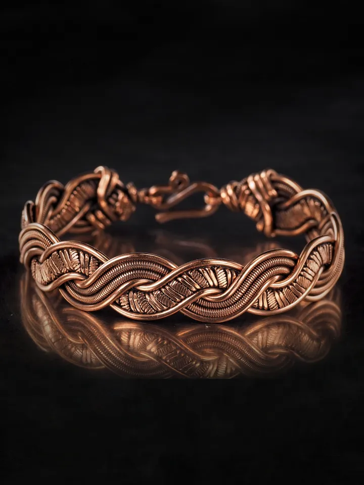 Wire wrapped copper bracelet for woman Antique style copper jewelry WireWrapArt