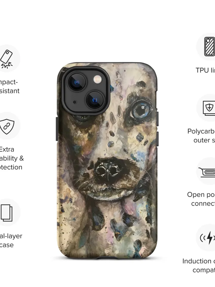 Dalmatiner Tough iPhone case made from my own watercolour mix media painting,unique gifts,dogs iphone cases.