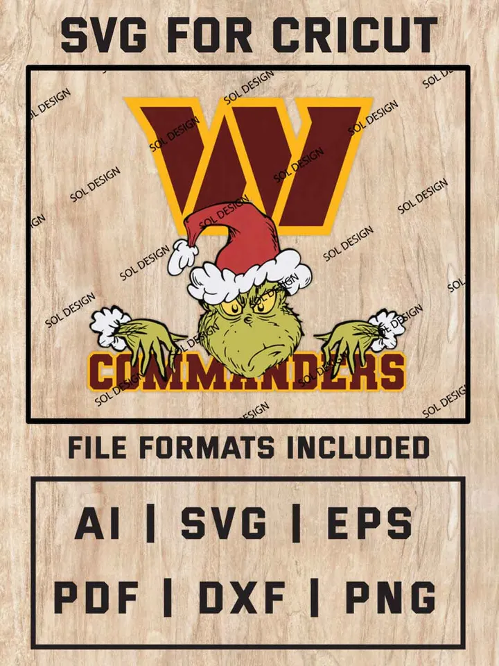 Grinch Washington Commanders SVG, NFL SVG Design, NFL Washington Commanders SVG, NFL Commanders Cricut, Christmas Svg, Grinch svg, Digital Download
