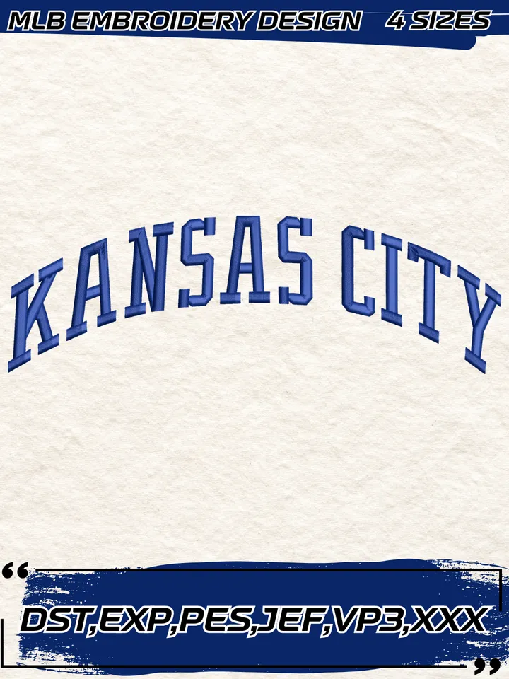 Kansas City Royals Jersey Logo Embroidery Design,MLB Embroidery Design,Machine Embroidery Design File,4 Sizes, Digital Download