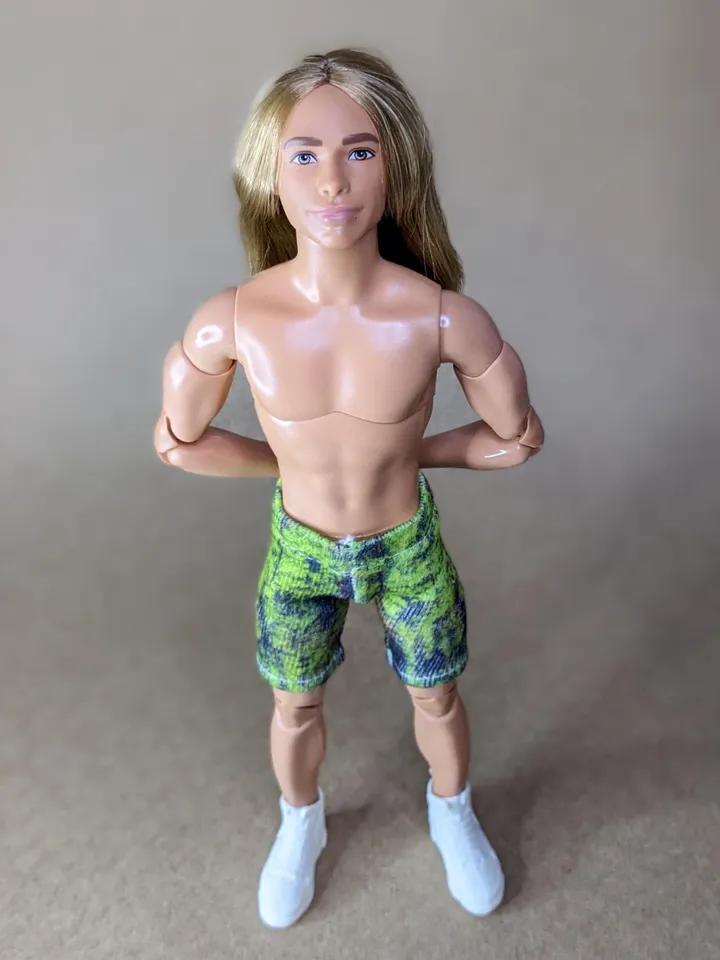 Natural printed elastic shorts for for 12 inch fashion male dolls