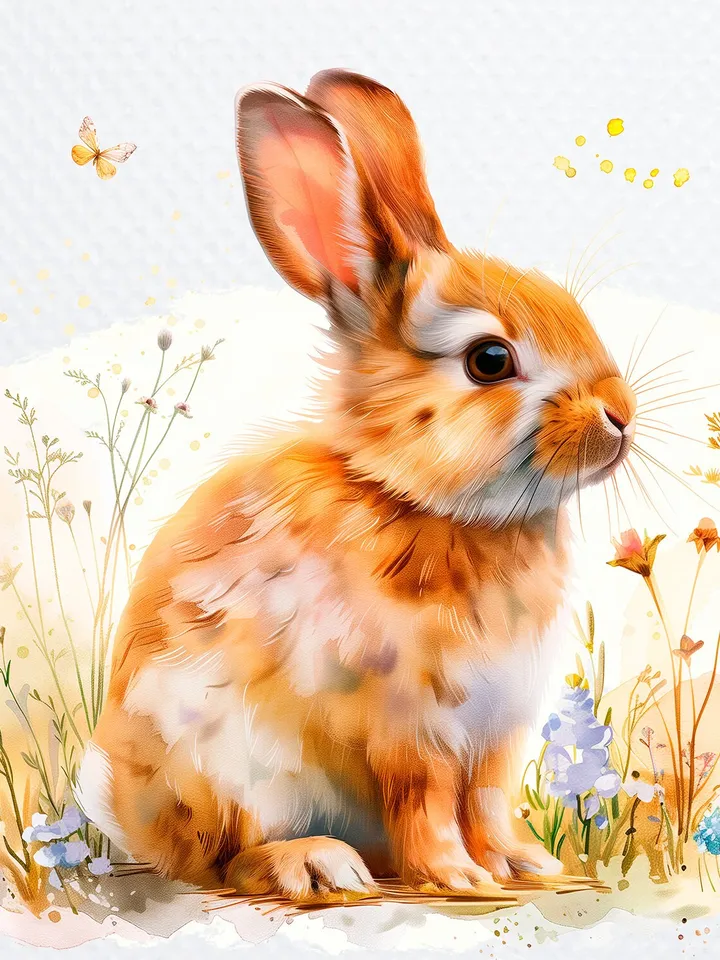15 PNG Fluffy Bunny Bundle, Rabbit Clipart, Printable Watercolor clipart for sublimation, Digital download, Paper craft, junk journals