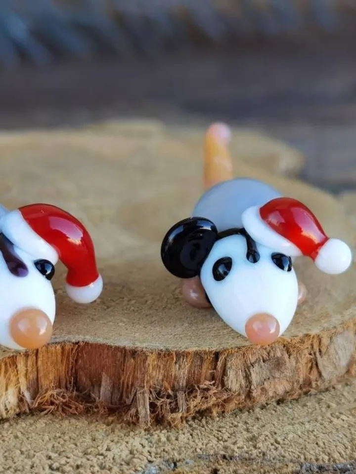 Opossum figurine Rat gifts Pet mouse Rat toy Glass opossum art Mouse miniature Dollhouse miniature Miniature animals Tiny glass possum