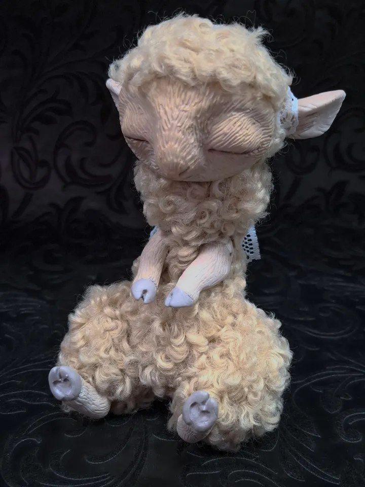 Cute sheep half plush doll