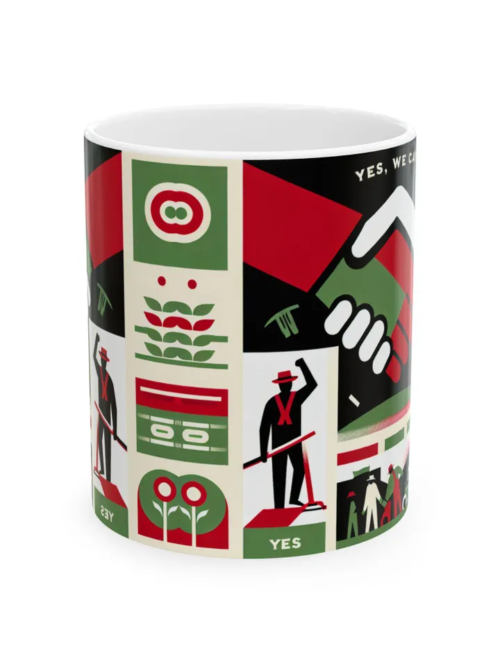 César Chávez Day Ceramic Mug | Sí Se Puede Coffee Cup | Farm Workers Unite Mug | Social Justice Coffee Mug, Worker Solidarity Gift, 11oz