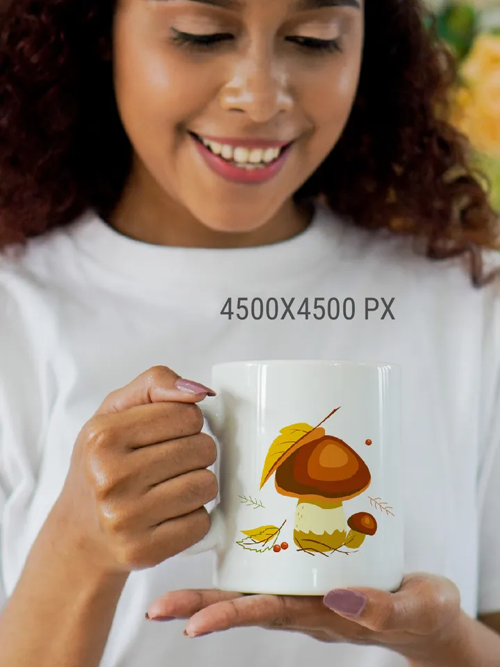 Autumn mushroom sublimation. Bag, pillows, mugs, T-shirt PNG