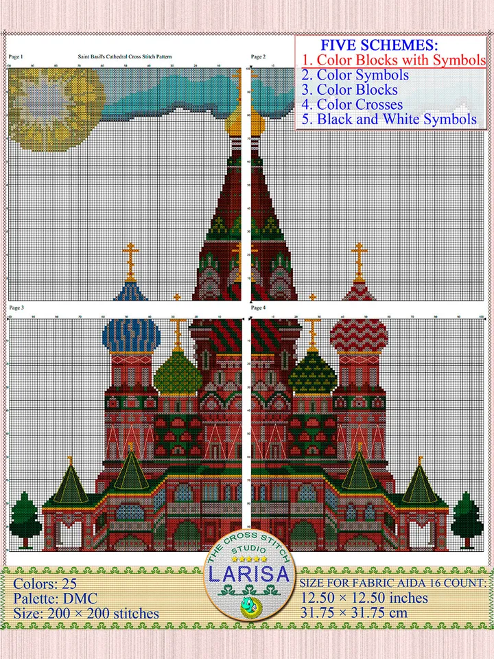 Saint Basil’s Cathedral Cross Stitch Pattern | The Cathedral of Vasily the Blessed
