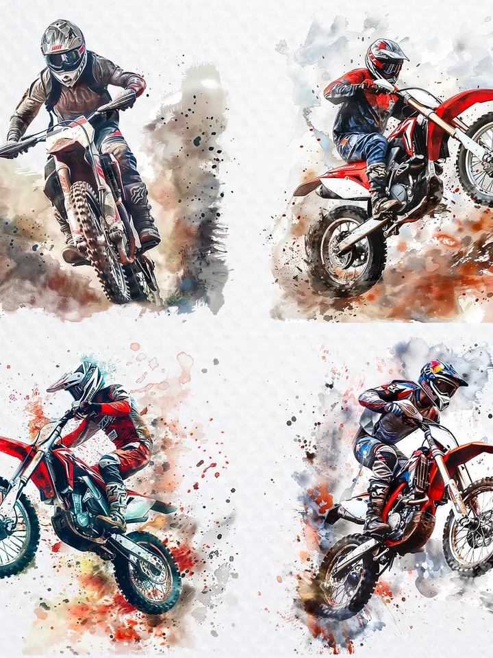 18 Dirt Bike PNG Clipart, Motocross Clipart, Motorcycle sublimation, Printable Dirt Bike, Digital download, Paper craft, junk journal