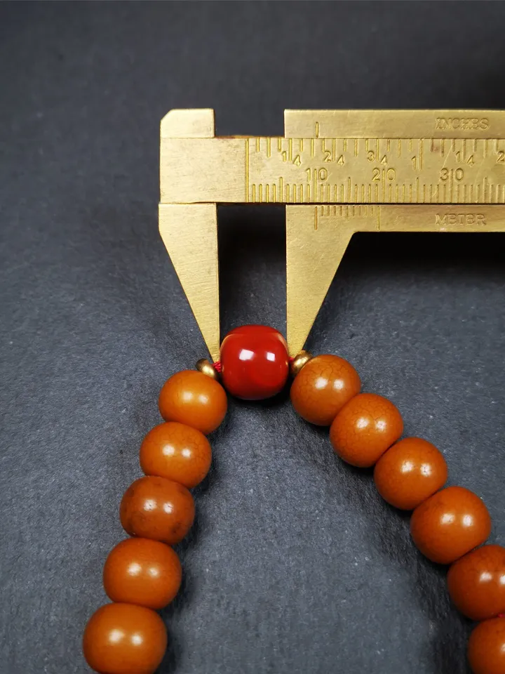 Gandhanra Handmade Tibetan Bracelet Mala,24pcs Corypha Linn Seed Beads,Prayer Beads ,Diameter 0.4", Circumference 8.7"