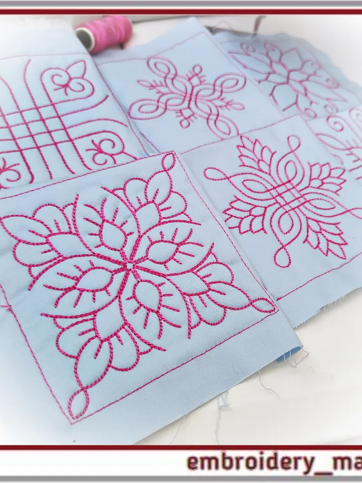 Set of 6 patterns for quilting Machine Embroidery Design by Embroidery Manavi 05