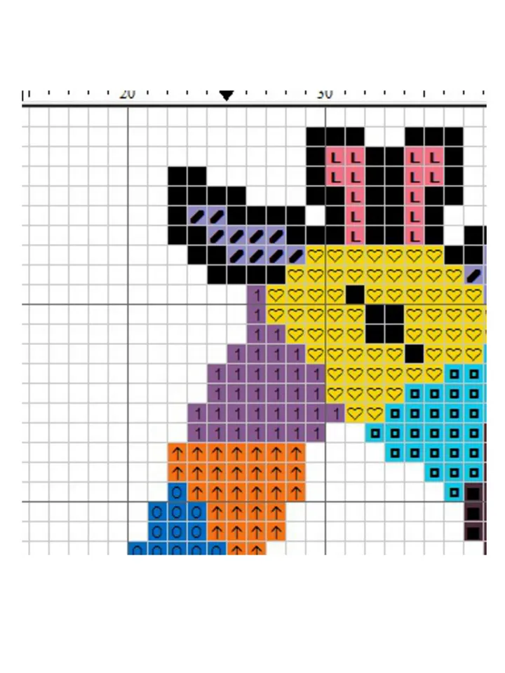 Giraffe cross stitch pattern, easy embroidery for children, colorful rainbow Triangle giraffecross stitch pattern