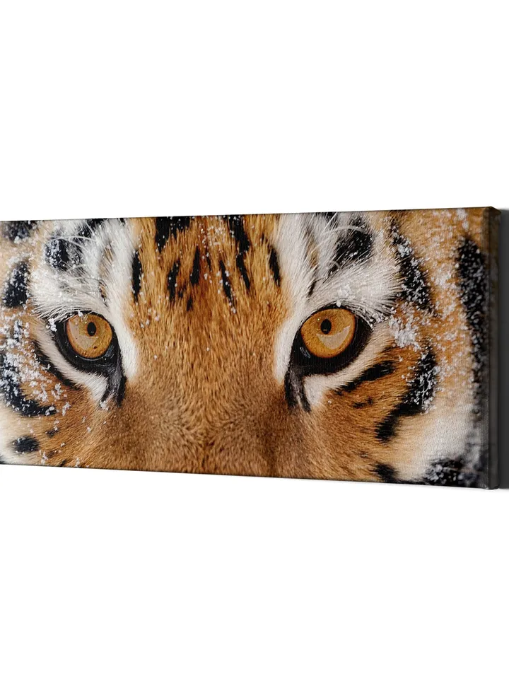 Wild Siberian Tiger Eyes Wall Art Canvas Decor - Large Animal Picture Print - Home Bedroom Living Room Office Portrait Framed Painting