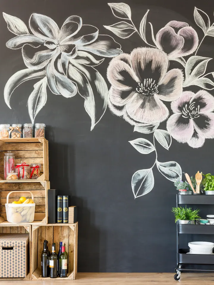 Chalkboard Wall Sticker - Large Chalk Board Decal For Kitchen Classroom Door Menu Decor - Adhesive Blackboard Roll - Kids Black Stick Vinyl