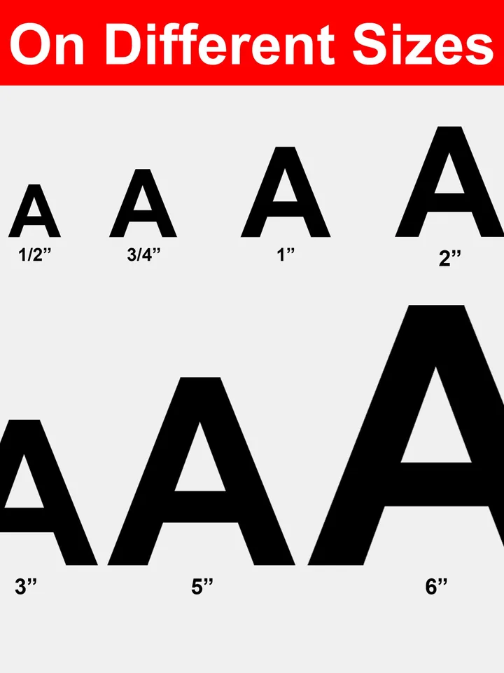 Vinyl Removable Letter Stickers - Peel And Stick Alphabet Number Waterproof Decal - Black White Self Adhesive Lettering Sign For Outdoor