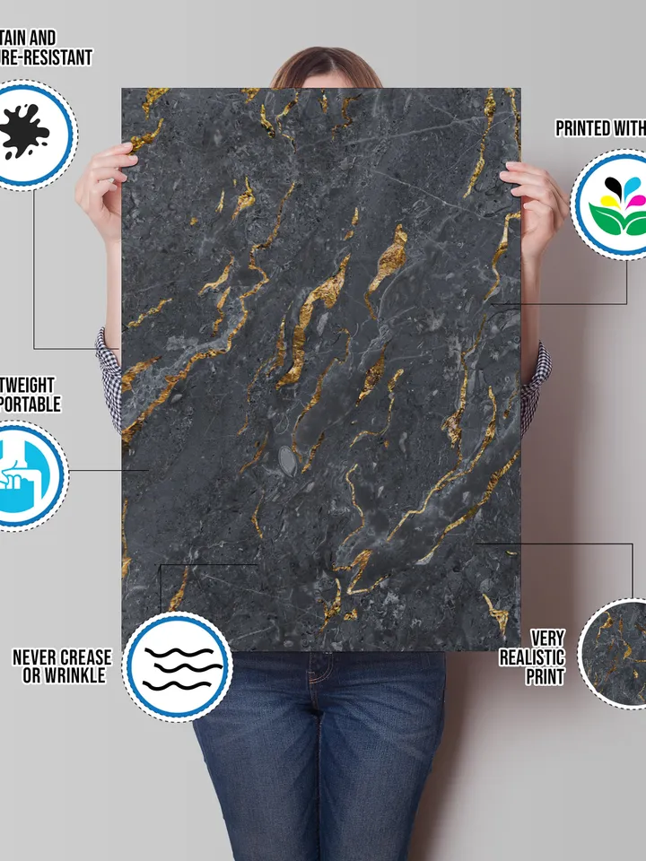 Marble Photo Backdrop Board - 2-Sides Large Background Photography For Table Cake Food Picture - Screen Flat Box Portable Tabletop Sheet